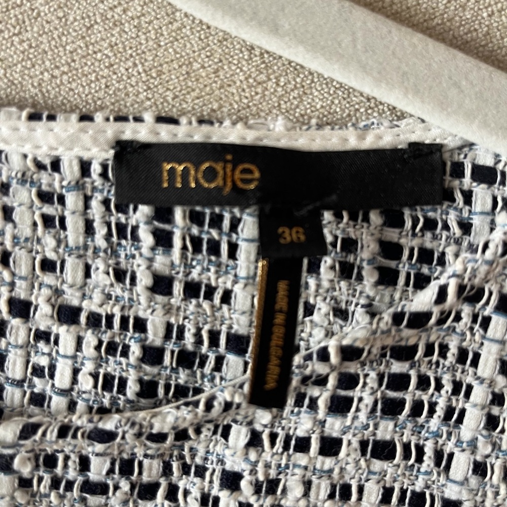 Maje Black and White Textured Dress - Picture 3 of 4